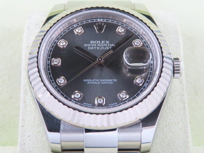 Rolex datejust ii on sale rhodium diamond dial