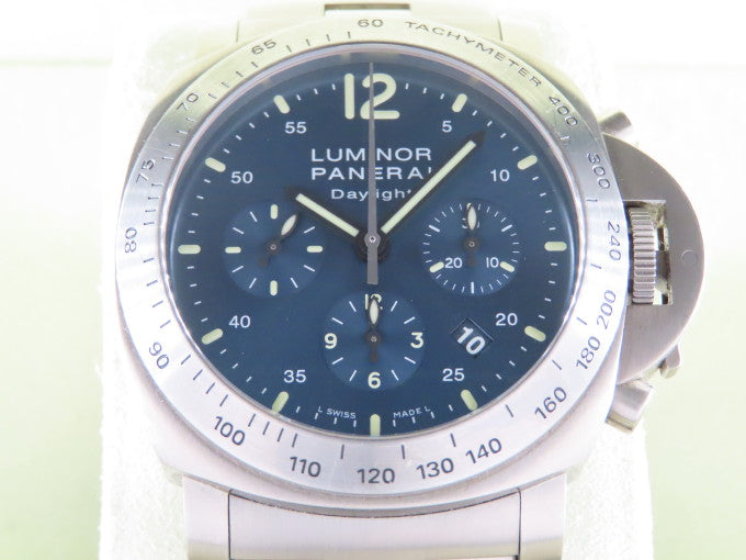 Panerai Luminor Chronograph Daylight Titanium Blue Dial 44 mm PAM 327 Visiotime