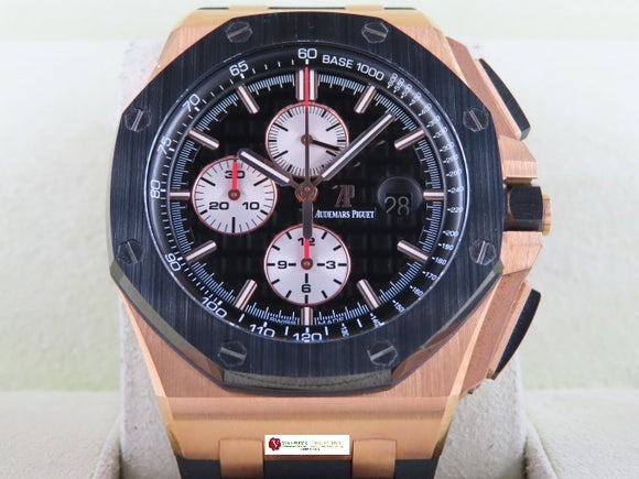 Audemars Piguet Royal Oak Offshore Chronograph Novelty Ceramic Bezel 18 ct. Rose Gold 44 mm 26401 March 2015