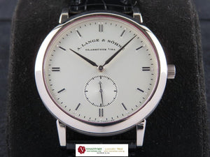 A. Lange & Sohne Saxonia Manual Winding 18 ct. White Gold 37 mm 215.026 December 2007 (Just Serviced)