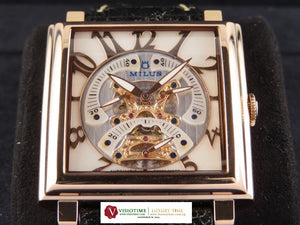 Milus Herios Tri Retrograde Automatic Mother Of Pearl 18 ct. Rose Gold HERT404