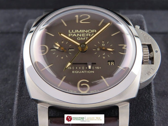 Panerai Luminor 1950 8 Days Equation of Time GMT Titanium Brown Dial PAM 656 