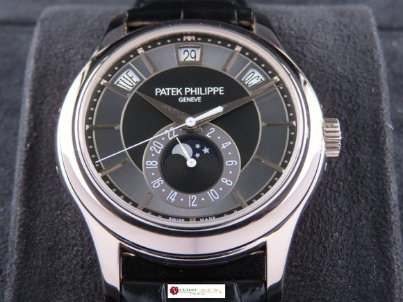 Patek Philippe Annual Calendar Black / Grey Dial 18 ct. White Gold 5205 August 2019