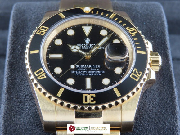 Rolex Submariner Ceramic Bezel 18 ct. Yellow Gold Black Dial 116618 February 2019