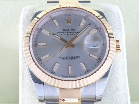 Rolex Datejust 41 mm 18 ct. Yellow Gold / Stainless Steel Silver Dial 126333 New Full Stickers