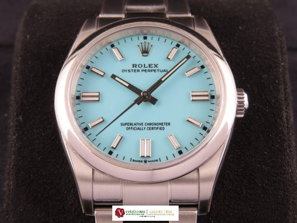 Rolex Oyster Perpetual 36 mm Turquoise Tiffany Blue Dial 126000 May 2023