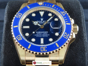 Rolex Submariner Ceramic Bezel 18 ct. Yellow Gold 41 mm Blue Dial 126618 (3rd Party Protective Stickers) February 2022