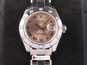 Rolex Pearlmaster Lady Datejust 18 ct. White Gold 29 mm "K" Series 80319 (Full Set Except Warranty Paper)