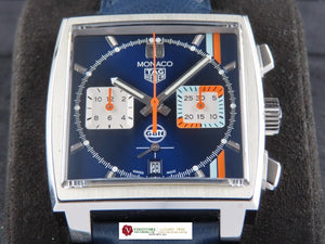 Tag Heuer Monaco Automatic Chronograph X Gulf Special Edition Calibre Heuer 02 80 Hours Power Reserve 39 mm CBL2115.FC6494 November 2022 (5 Years Warranty)